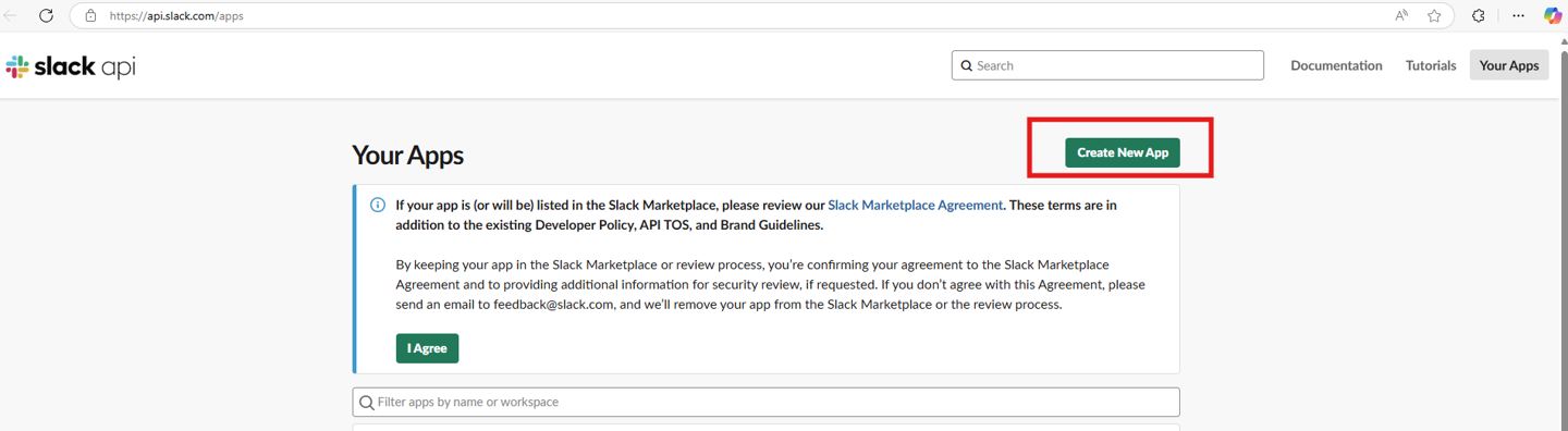 Slack Apps Page
