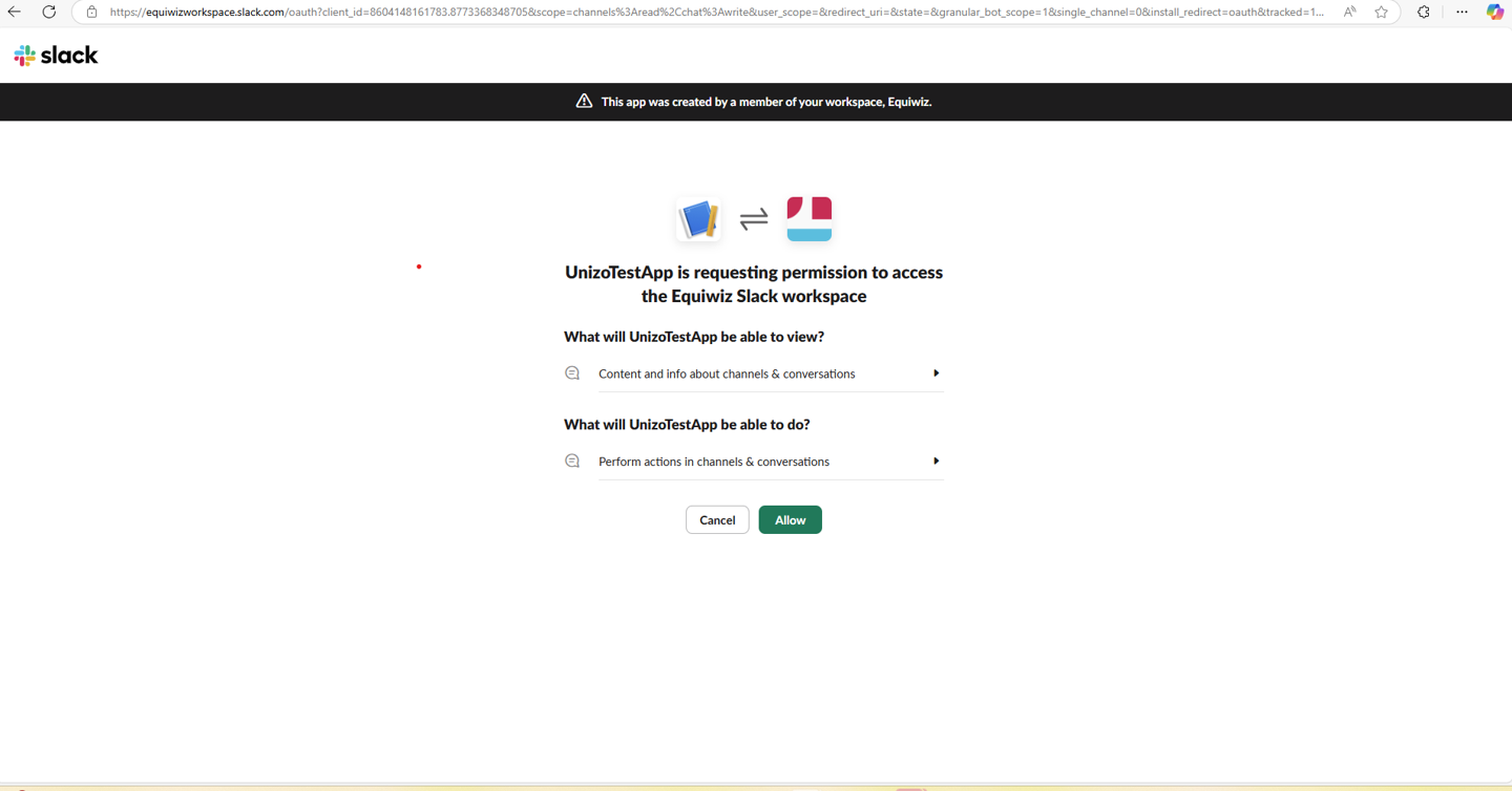 Slack Apps Page