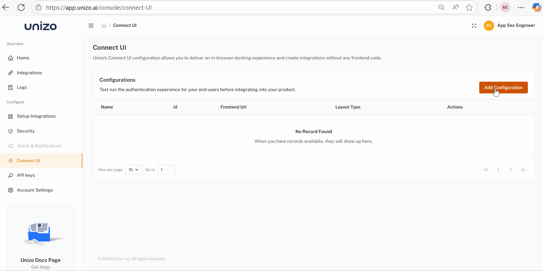 Unizo Connect UI