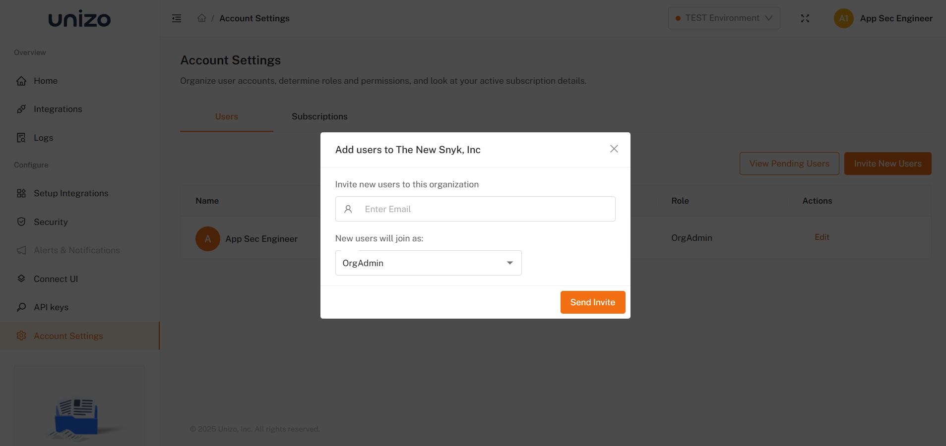 Team Invitation Interface