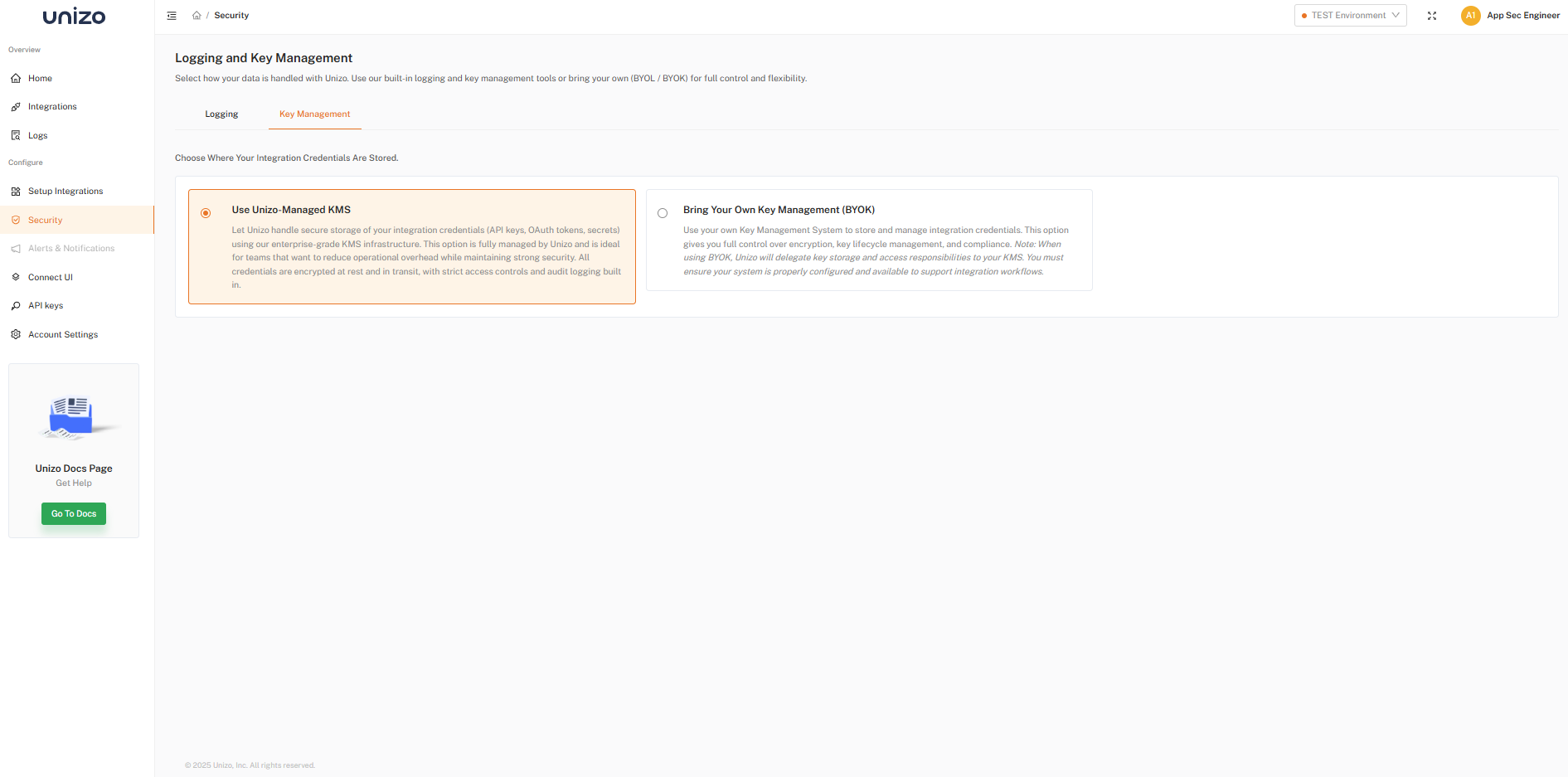 Key Protection Settings