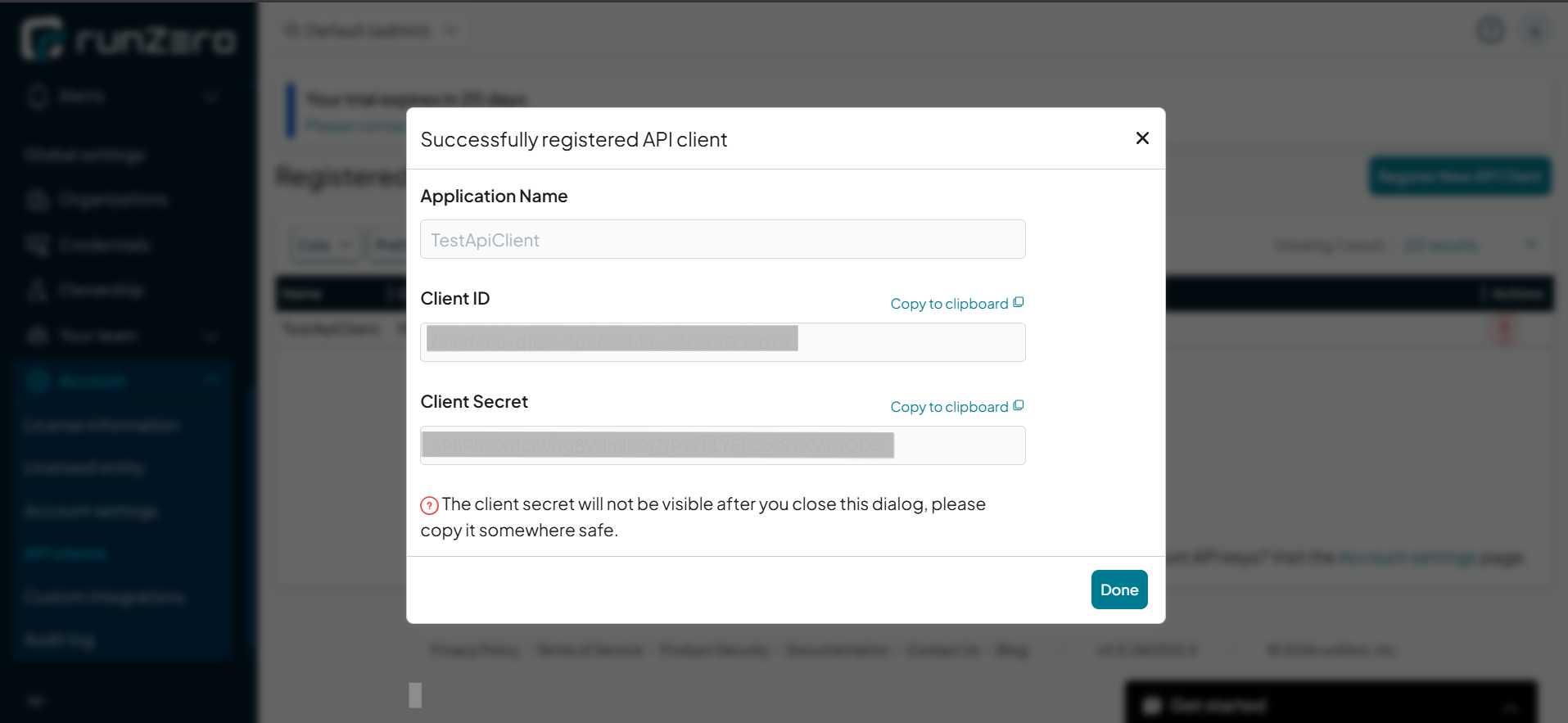 Runzero Configuration
