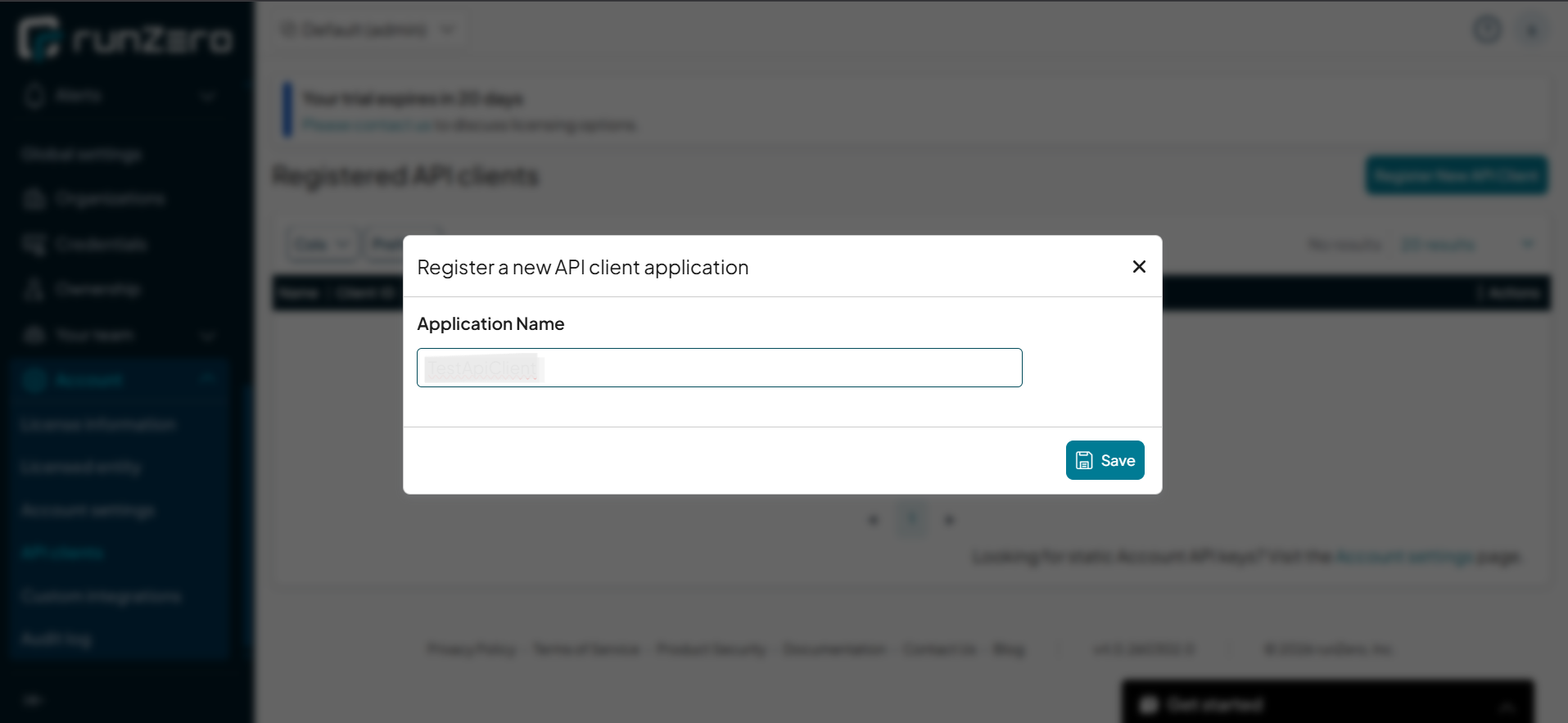 Runzero Configuration