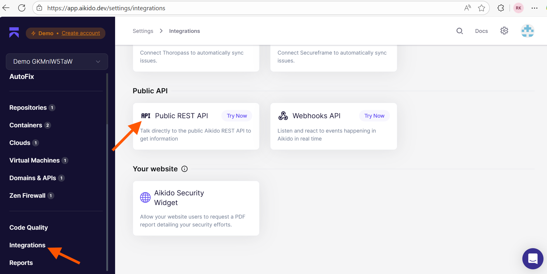 Aikido Public REST API