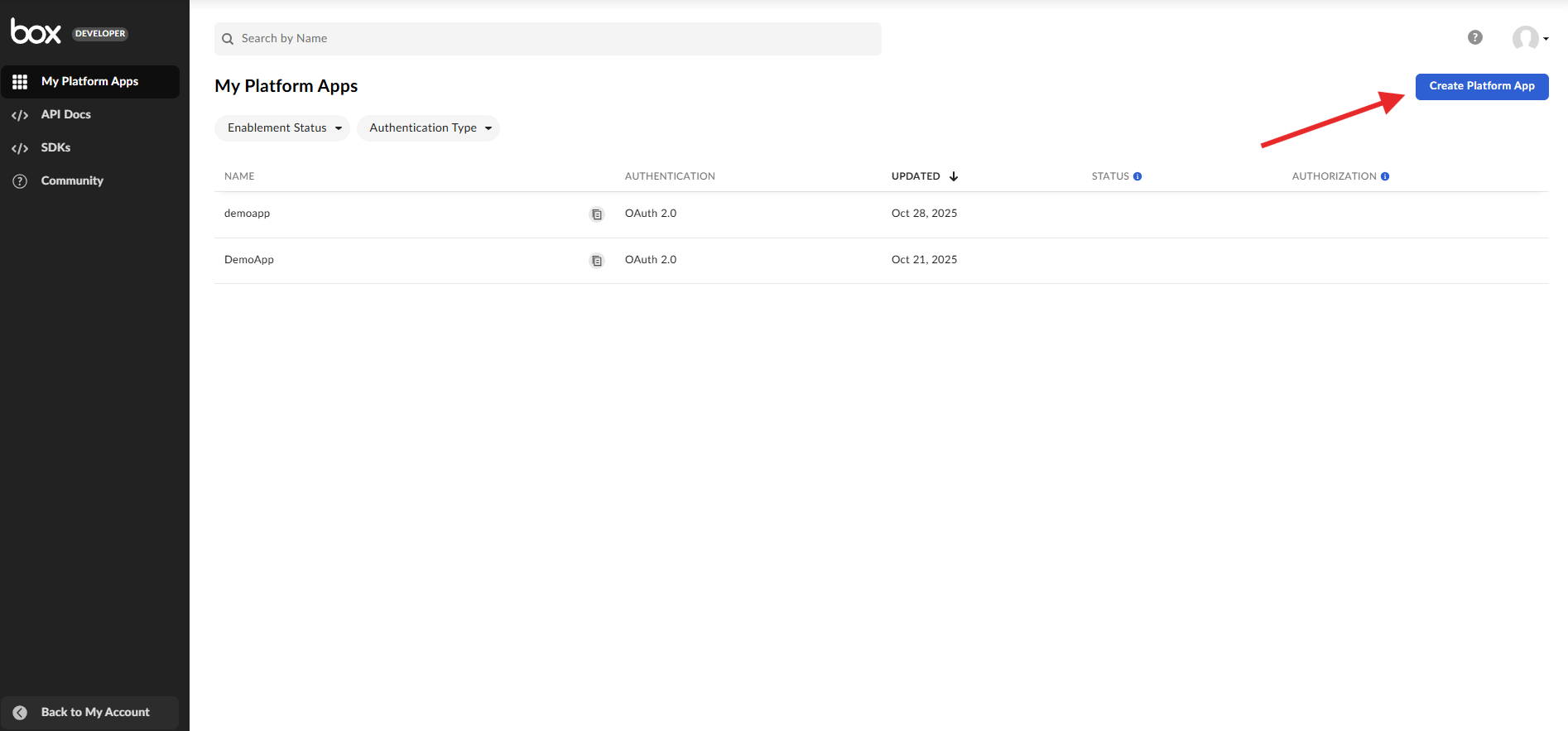 Box Developer Console