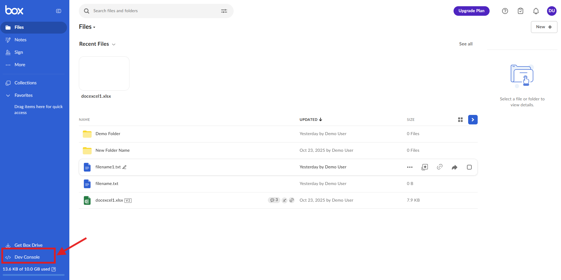 Box Developer Console