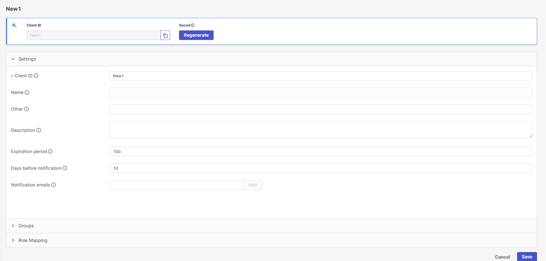 Regenerate Client Secret