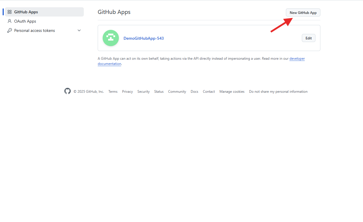 Create New GitHub App