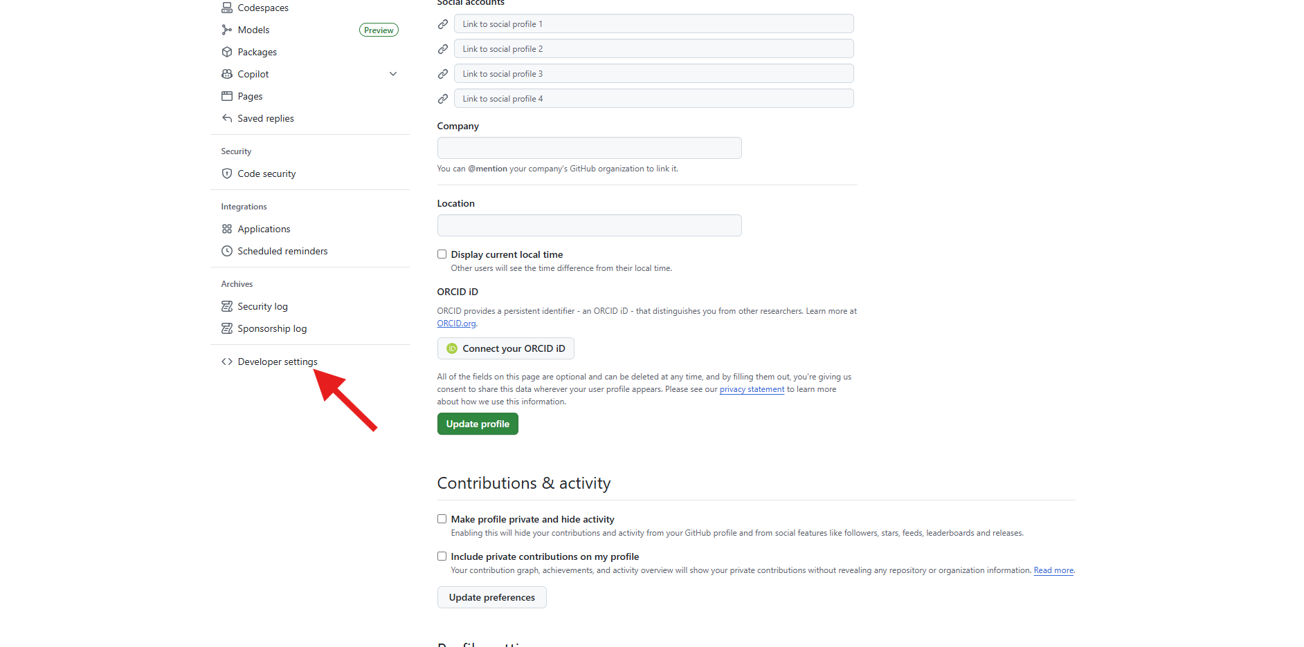 Personal Bitbucket Settings