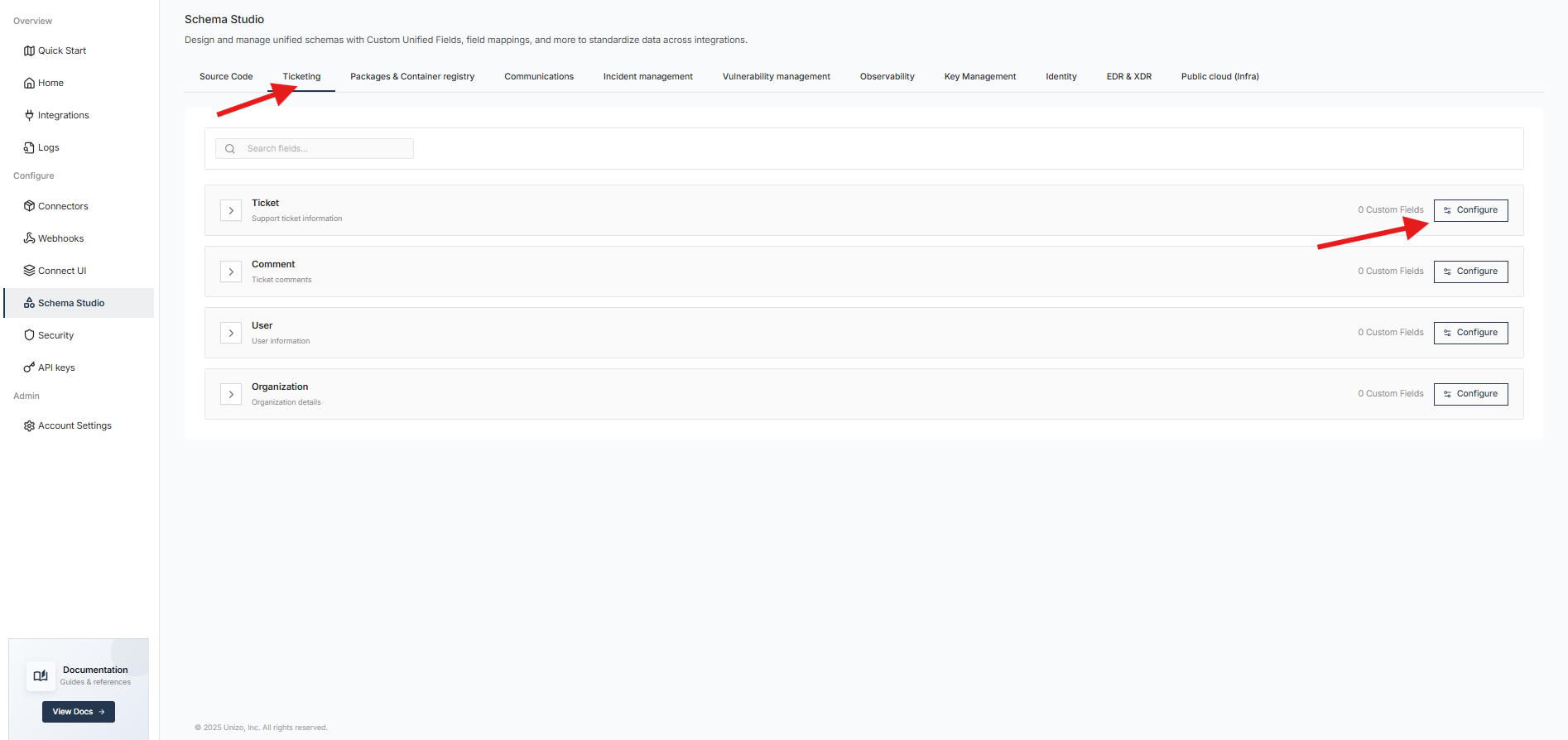Configure fields